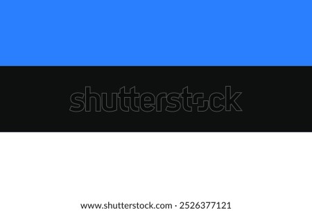Vector image of Estonia’s official flag with blue, black, and white stripes. Perfect for projects related to Estonian identity, national pride, and Baltic culture. Ideal for promotional use