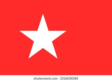 Imagem vetorial da bandeira oficial de Maastricht com fundo vermelho e estrela branca. Perfeito para projetos de cidades holandesas, identidade urbana e orgulho cívico. Ideal para uso na Web, impressão e promocional