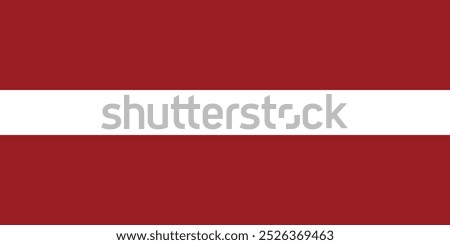 Vector image of Latvia’s official flag with red and white stripes. Perfect for projects related to Latvian identity, national pride, and Baltic culture. Ideal for web, print, and promotional use