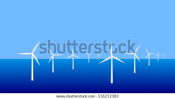 Vector Image Offshore Wind Farm Stock Vector (royalty Free) 516212383