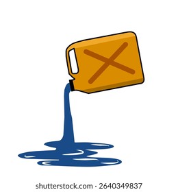 vector image of oil spilled in a jerry can