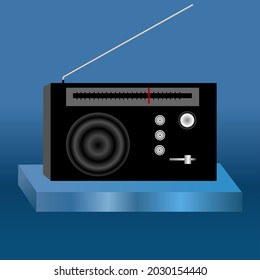 Imagen vectorial de la antigua radio negra