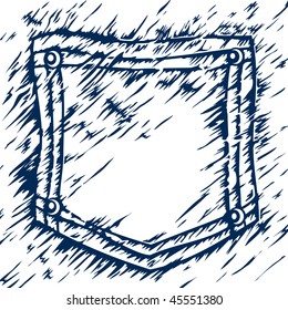  vector image of old jeans pocket