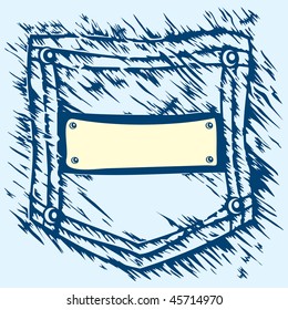 vector image of old jeans pocket