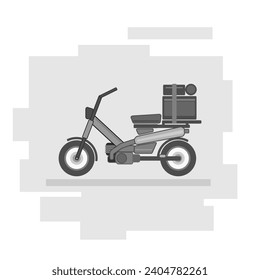 vector image of an old motorbike for traveling and camping