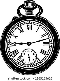 Vector image of old pocket watch