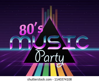 Vector image of old, retro, vintage style. Party banner, invitation, flyer,
Futurism , advertising. Vector illustration of retro disco and dance. 80 s, 90 s style.