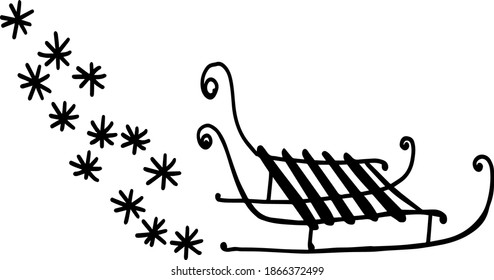 Vector image of old sledges