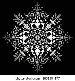 Vector image of old-fashioned ornamental design element