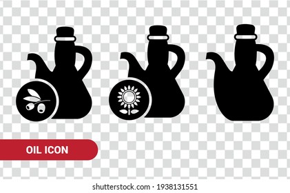 Imagen vectorial. Icono de aceite de oliva y girasol.