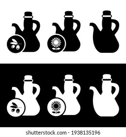 Vector image. Olive and sunflower oil icon.