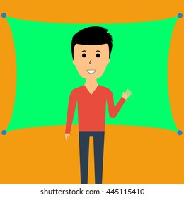 Vector image on the background videoblogera chromakeying