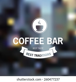 Vector image on a blurred background.  Food and drink