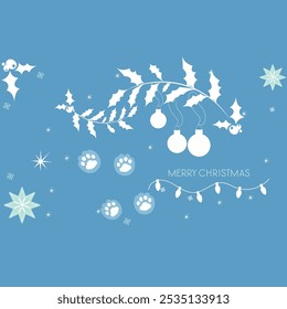 vector image on a Christmas theme. Snowflakes PNG, inscription, decorations