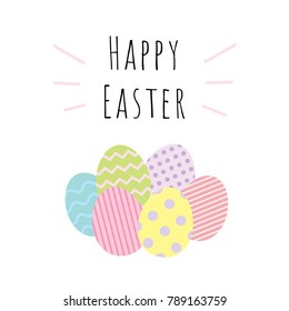 Vector image on an easter theme. Easter eggs. Isolated. Universal use.