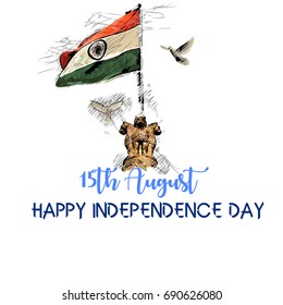 vector image on Indian Independence Day created on 6th august