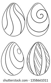 Vector image on an isolated background. primitive drawings of eggs. decoration for easter. card stock