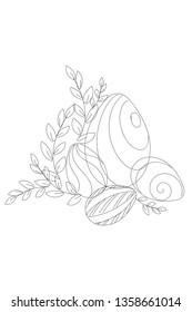 Vector image on an isolated background. primitive drawings of eggs. decoration for easter. card stock
