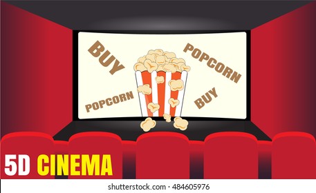 Vector image on a movie theme, for your ideas. Cinema and popcorn.