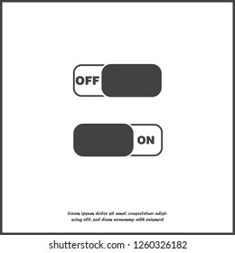 Vector image on / off switch. Icon switch icon on white isolated background. Layers grouped for easy editing illustration. For your design.