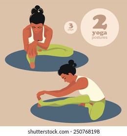 vector image on which a young girl engaged in yoga. yoga postures
