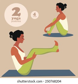 vector image on which a young girl engaged in yoga. yoga postures