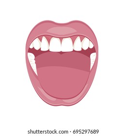 Vector image on a white background. how to brush your teeth rightly with a toothbrush. Healthy, white teeth. healthy strong , white teeth. health care , daily hygiene. Pink lips.
protruding tongue.