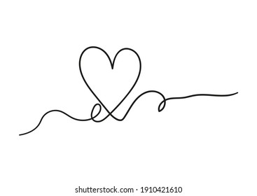 Vector Image One Line Stroke Love