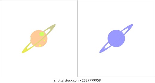Vector image One of the planets in the Solar system planet Saturn 