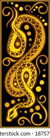 vector image one of the twelve signs of the Chinese horoscope - snake