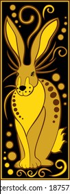 vector image one of the twelve signs of the Chinese horoscope - rabbit