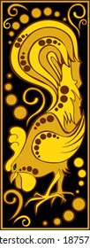 vector image one of the twelve signs of the Chinese horoscope - rooster