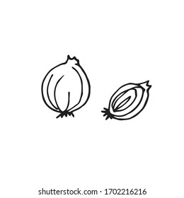 vector image of an onion on a white background