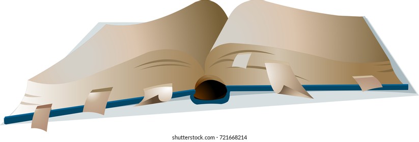 Vector image of an open book with bookmarks isolated