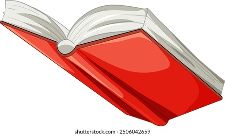 Vector image of an open red book