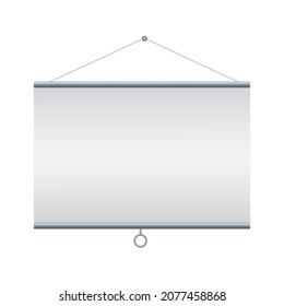 Vector image of the open unfolded blank projector screen isolated on the white background.