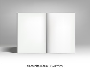 Vector image of opened empty book.