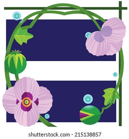 Vector image of the opium poppy, components, and beautiful illustrations.