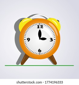 Vector image of an orange alarm clock. 10 EPS.