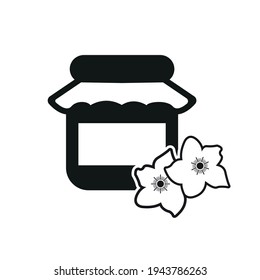 Vector image. Orange blossom honey icon.