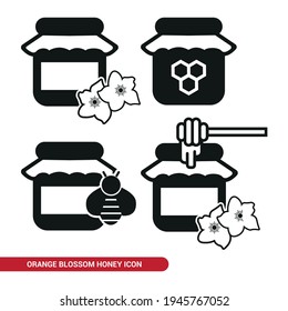 Vector image. Orange blossom honey icon.