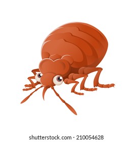 Vector image of an orange cartoon Bedbug