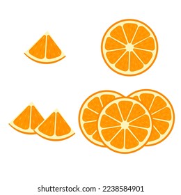 Imagen vectorial de una naranja. El concepto de comida saludable y fruta fresca. Frutas jugosas, tentempiés anaranjados, platos vegetarianos. Delicioso cítrico.