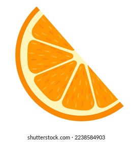 Vector image of an orange. The concept of healthy food and fresh fruit. Juicy fruits, orange snacks, vegetarian dishes. Delicious citrus.