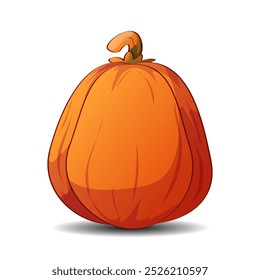 Vector image of an orange pumpkin isolated on a white background