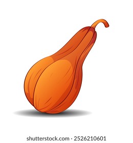 Vector image of an orange pumpkin isolated on a white background