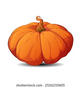 Vector image of an orange pumpkin isolated on a white background. Symbol of autumn.