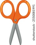 Vector image of orange-handled scissors