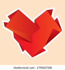 Vector image of an origami decorative heart