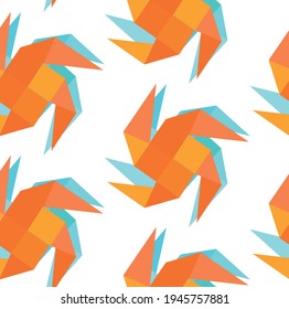 vector image of origami paper toys pattern